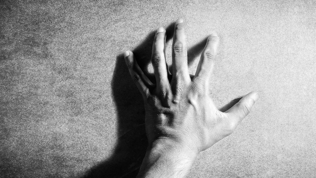 Hand, Black, White, Wall